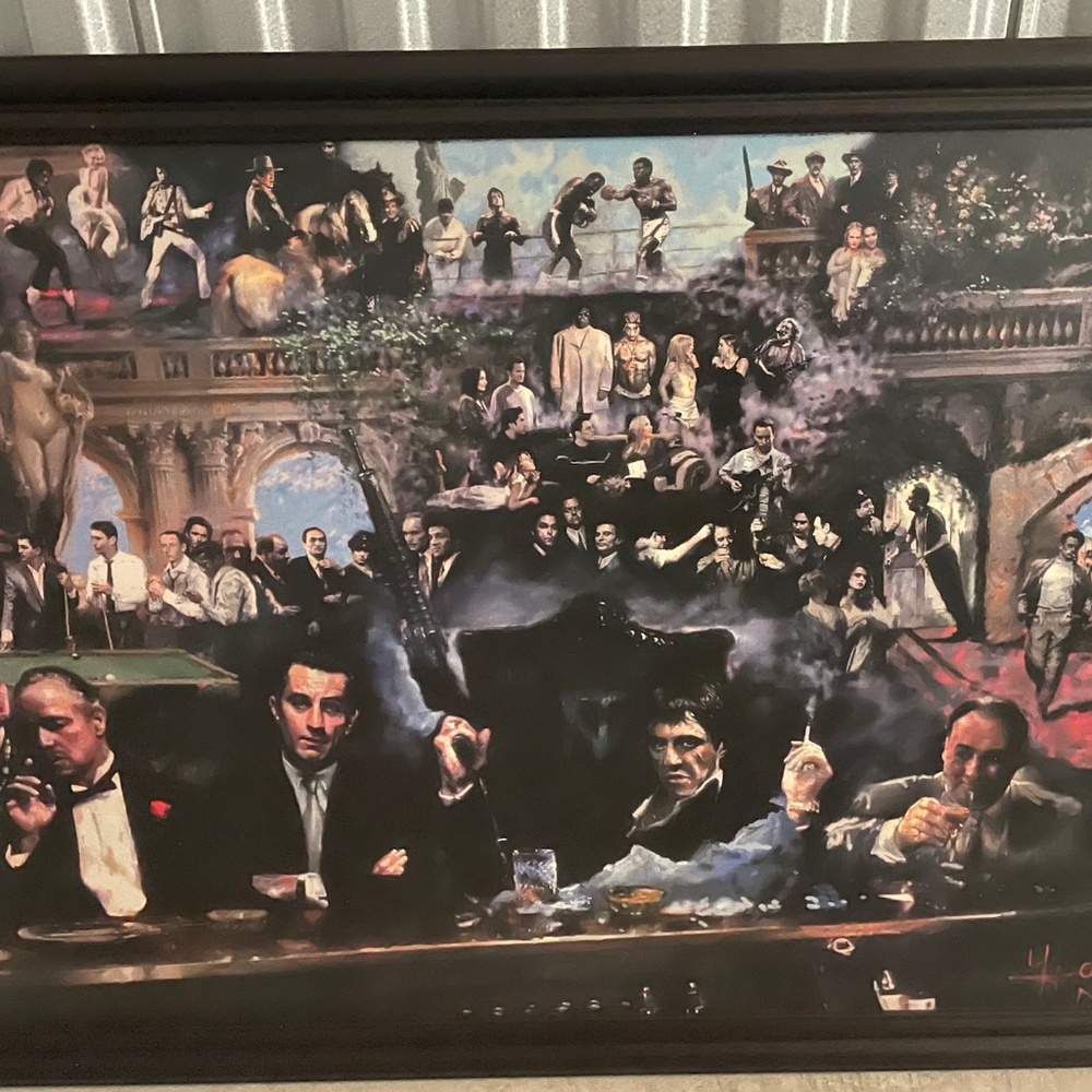 Framed painting of celebrity icons